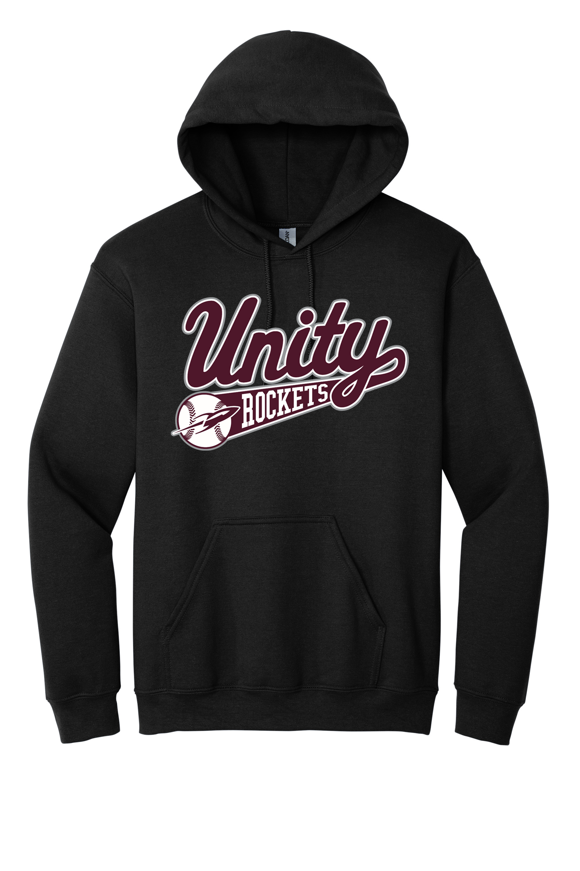 Unity - Baseball - Design 1 - Hooded Sweatshirt - Gildan 18500 - Black