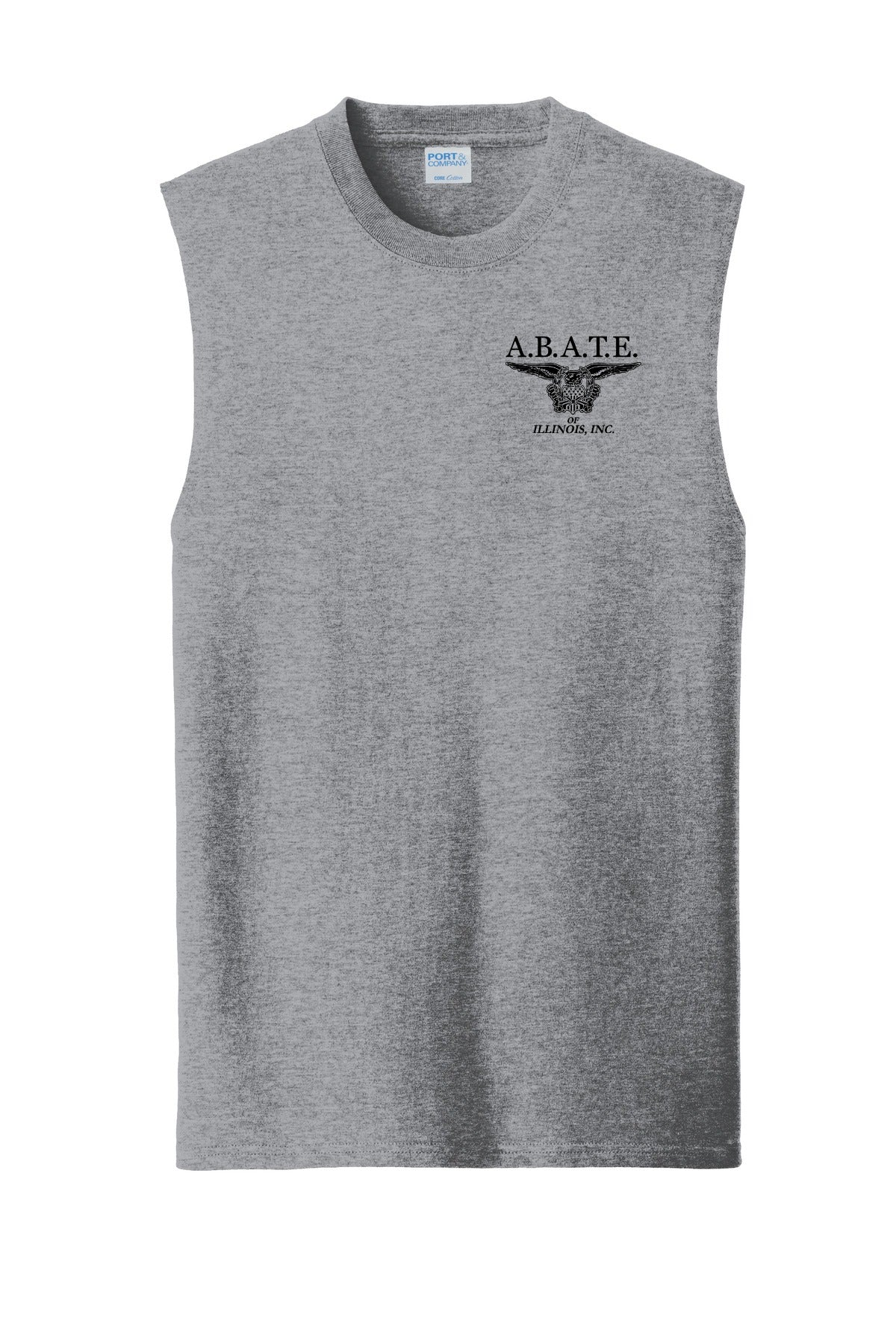 Abate Design 01 Core Cotton Sleeveless Tee Athletic Heather front