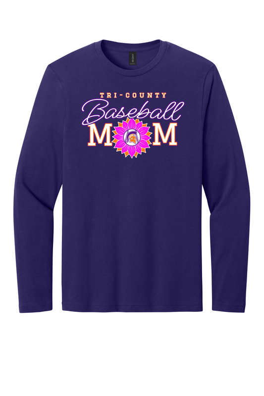 Tri-County - Baseball - Design 2 - Long Sleeve T - Gildan 64400 - Team Purple