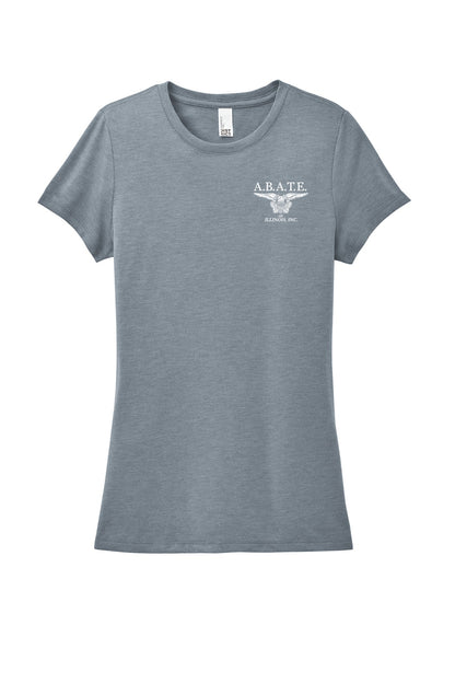 Abate Design 01 District Women's Perfect Tri Tee Flint Blue Heather front