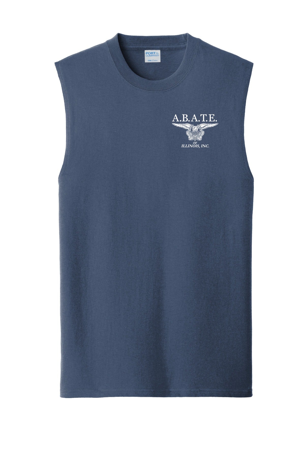 Abate Design 01 Core Cotton Sleeveless Tee Navy front