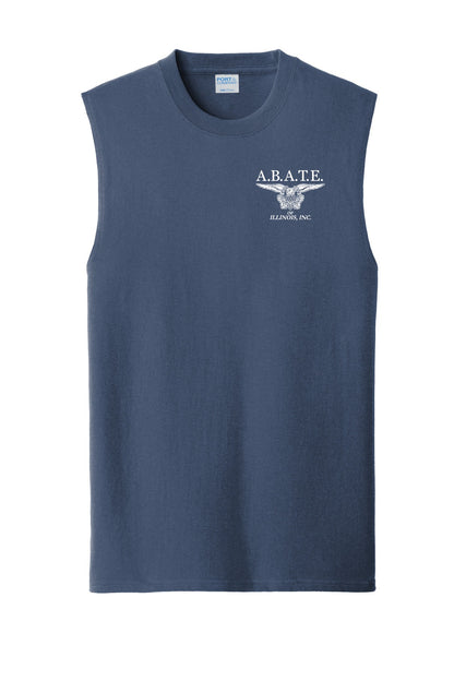 Abate Design 01 Core Cotton Sleeveless Tee Navy front