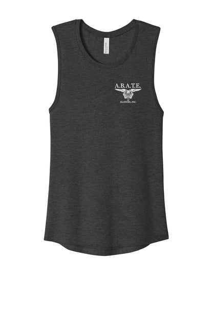 Abate Design 01 Bella + Canvas Women's Jersey Muscle Tank Dark Grey Heather front