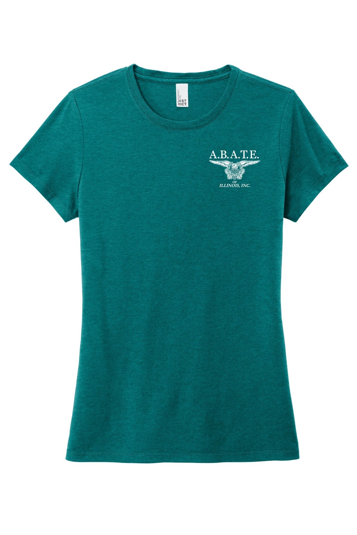 Abate Design 01 District Women's Perfect Tri Tee Heathered Teal front