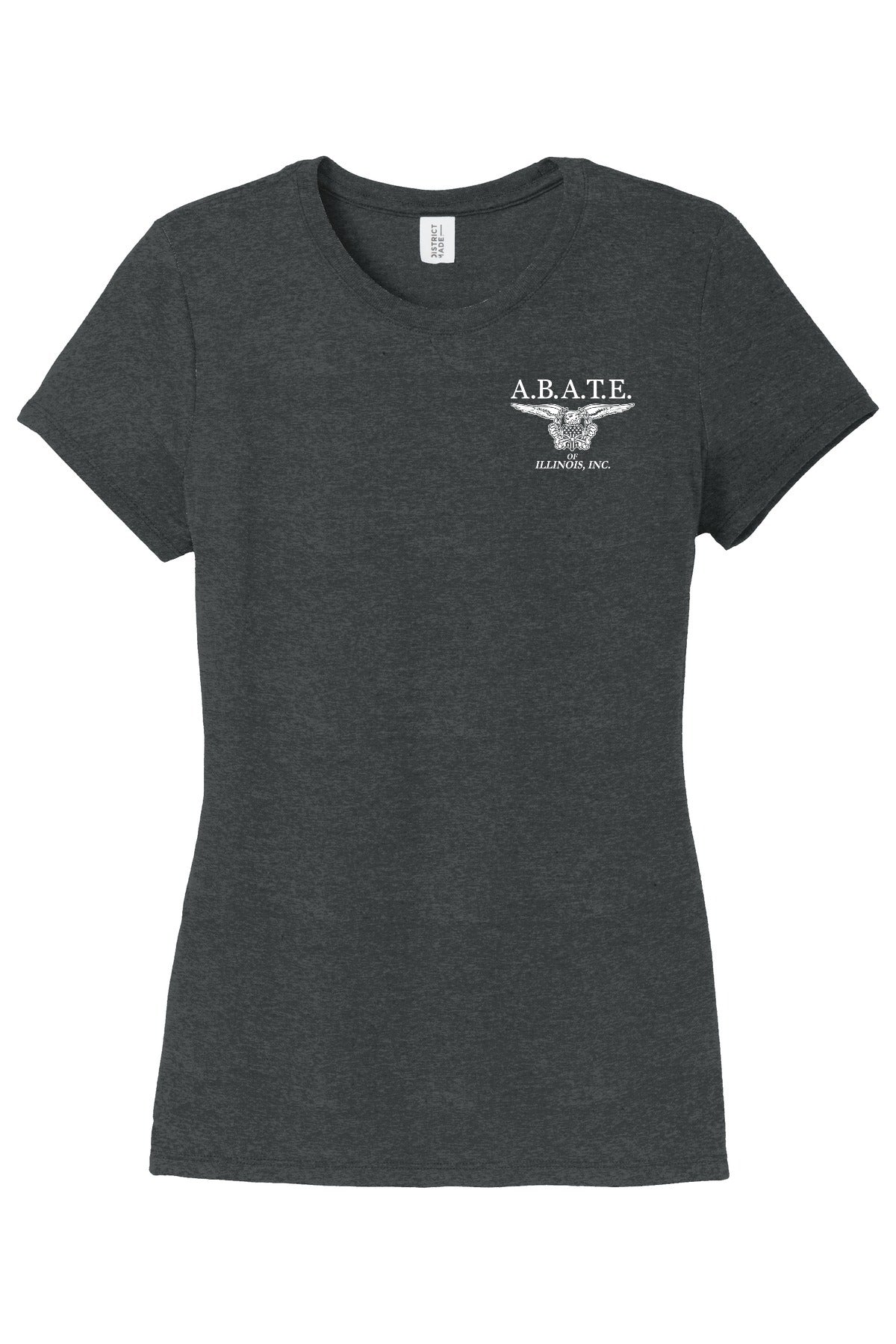Abate Design 01 District Women's Perfect Tri Tee Black Frost front
