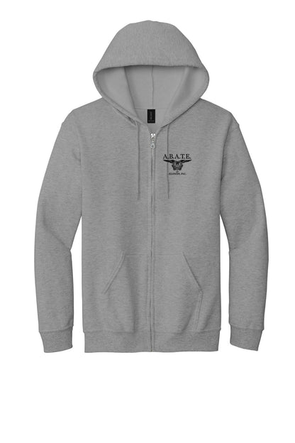 Abate Design 01 Full-Zip Hoodie Sport Grey front