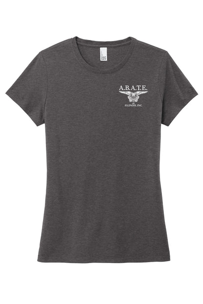 Abate Design 01 District Women's Perfect Tri Tee Heathered Charcoal front