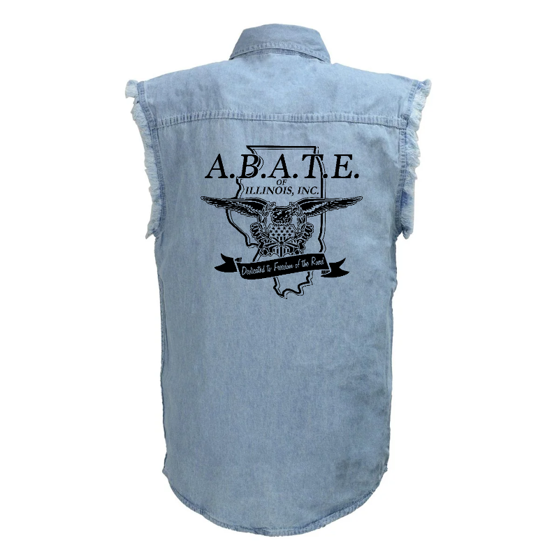 Milwaukee Leather - Lightweight Sleeveless Denim Shirt - dm1001 [Blue] Front