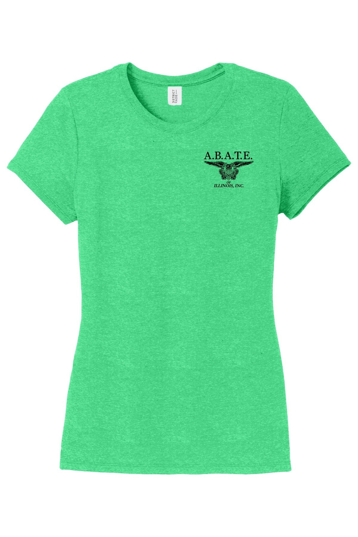 Abate Design 01 District Women's Perfect Tri Tee Green Frost front