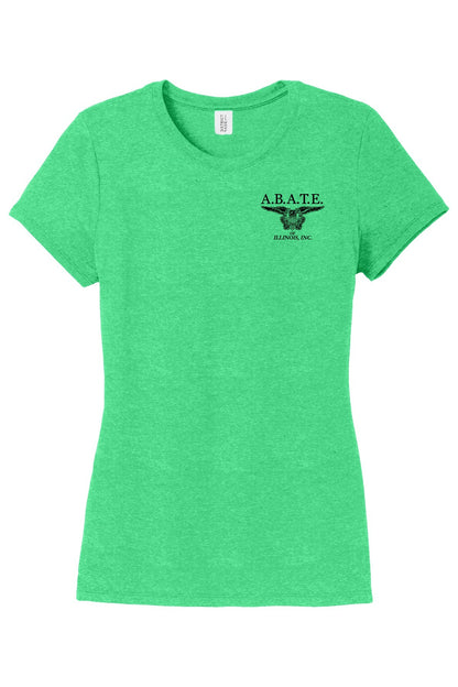 Abate Design 01 District Women's Perfect Tri Tee Green Frost front