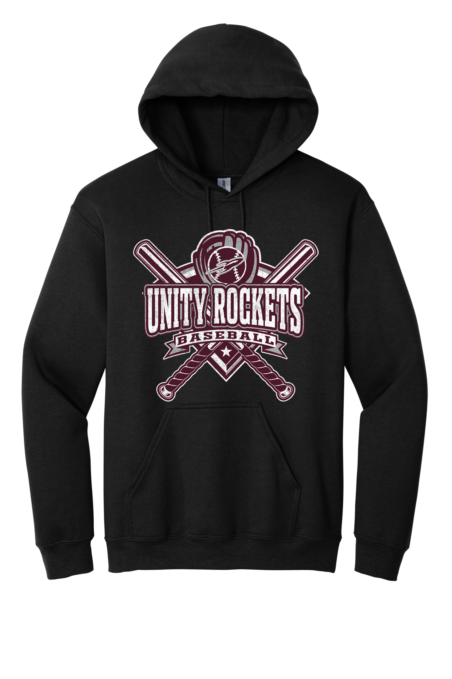 Unity - Baseball - Design 3 - Hooded Sweatshirt - Gildan 18500 - Black