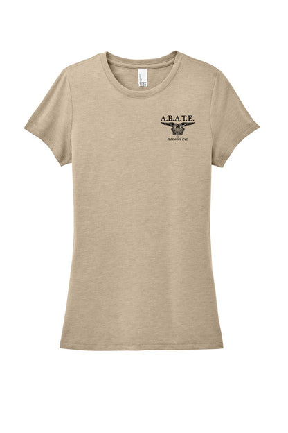 Abate Design 01 District Women's Perfect Tri Tee Desert Tan Heather front