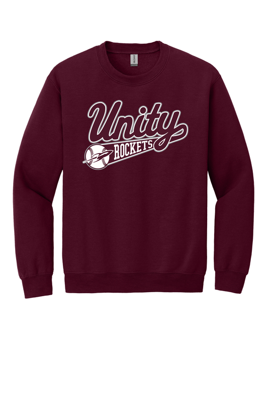 Unity - Baseball - Design 1 - Crewneck Sweatshirt - Gildan 18000 - Maroon