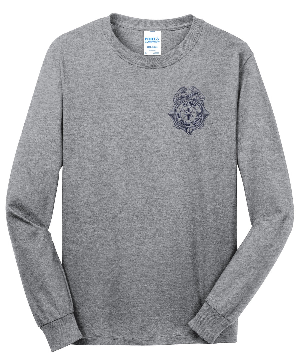 IFSI Webstore - Port & Company Long Sleeve Core Cotton Tee - Shield Tee - PC54LS [Athletic Heather] Front