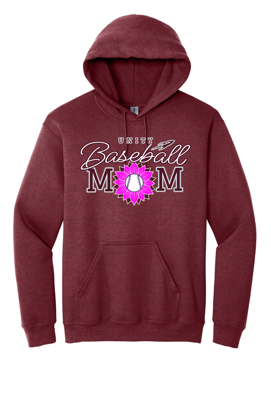 Unity - Baseball - Design 2 - Hooded Sweatshirt - Gildan 18500 - Heather Dark Maroon