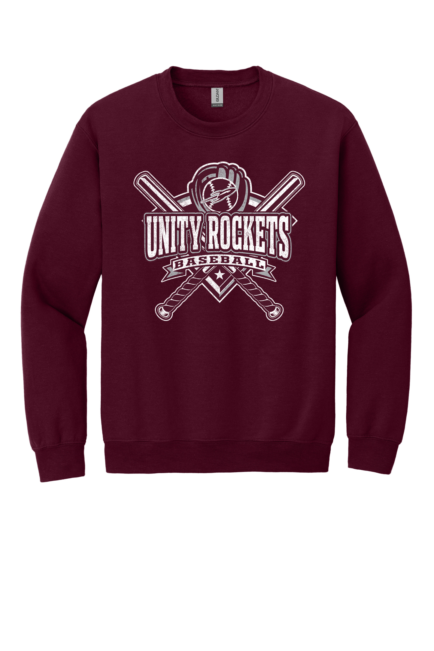 Unity - Baseball - Design 3 - Crewneck Sweatshirt - Gildan 18000 - Maroon