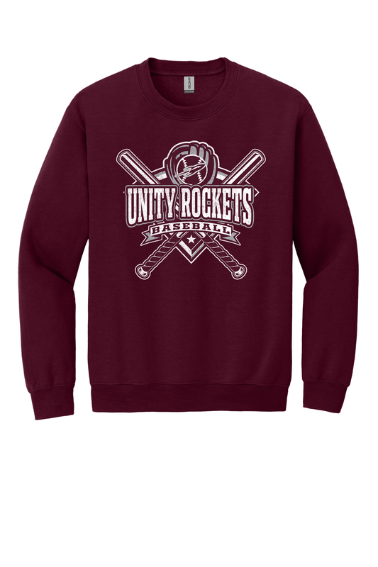 Unity - Baseball - Design 3 - Crewneck Sweatshirt - Gildan 18000 - Maroon