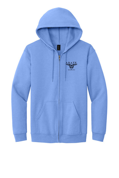 Abate Design 01 Full-Zip Hoodie Carolina Blue front