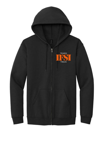 IFSI Webstore - Gildan Heavy Blend Full-Zip Hooded Sweatshirt - 2026 Teach Train - 18600 [Black] Front