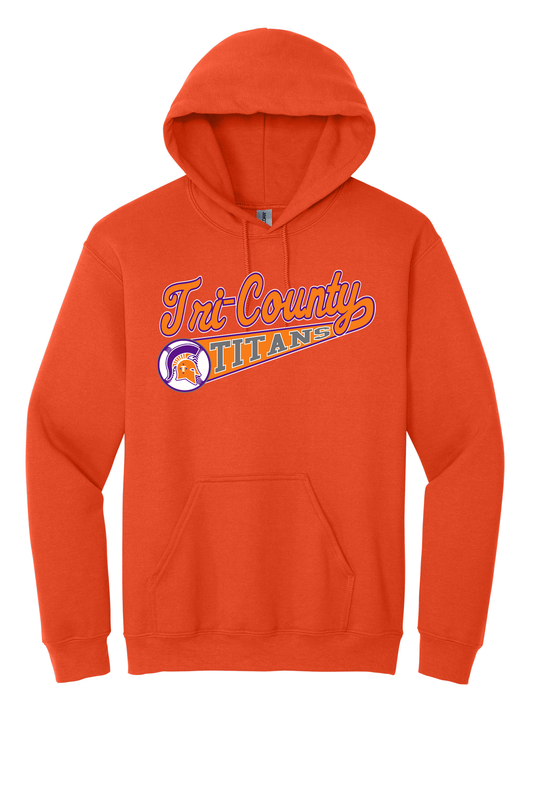Tri-County - Baseball - Design 1 - Hooded Sweatshirt - Gildan 18500 - Orange
