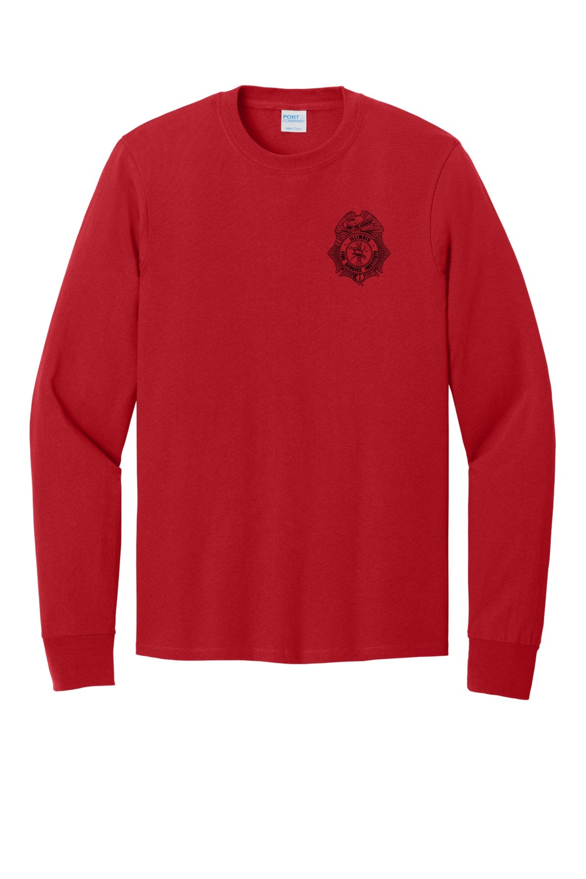 IFSI Webstore - Port & Company Long Sleeve Core Cotton Tee - Shield Tee - PC54LS [Red] Front
