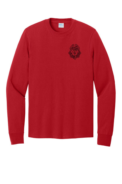 IFSI Webstore - Port & Company Long Sleeve Core Cotton Tee - Shield Tee - PC54LS [Red] Front