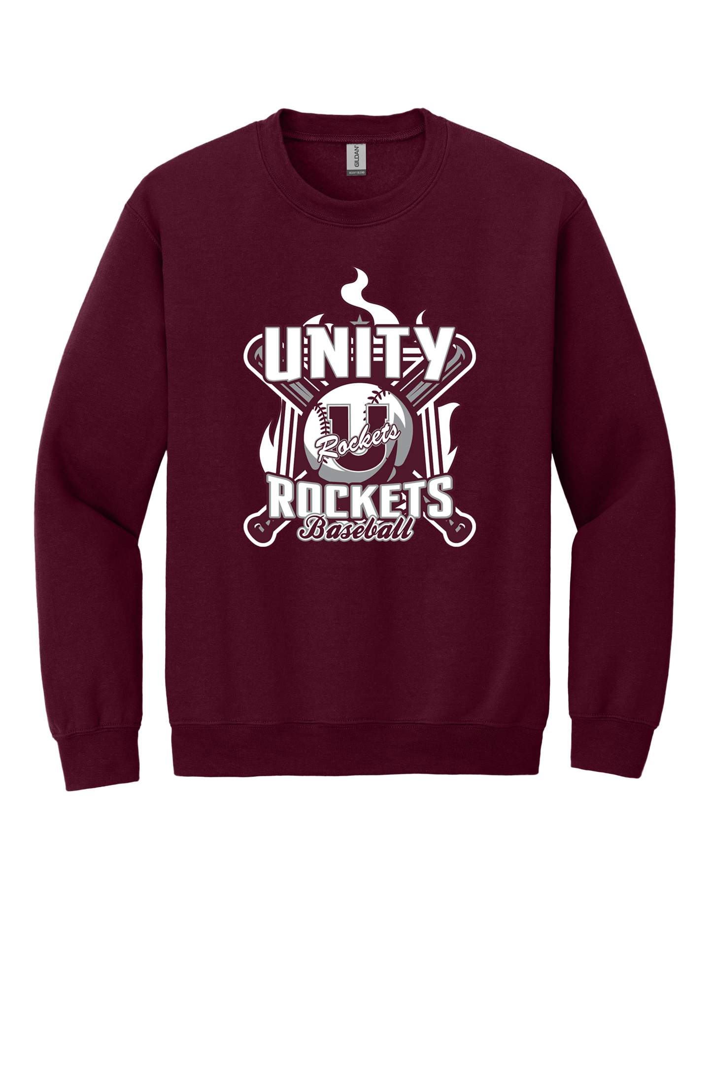 Unity - Baseball - Design 05 - Crewneck Sweatshirt - Gildan 18000 - Maroon