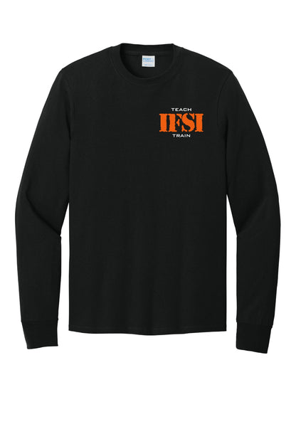 IFSI Webstore - Port & Company Long Sleeve Core Cotton Tee - 2026 Teach Train - PC54LS [Jet Black] Front