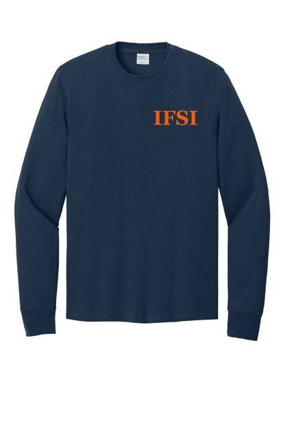 IFSI Webstore - Port & Company Long Sleeve Core Cotton Tee - 2023 Bold Back - PC54LS [Navy] Front