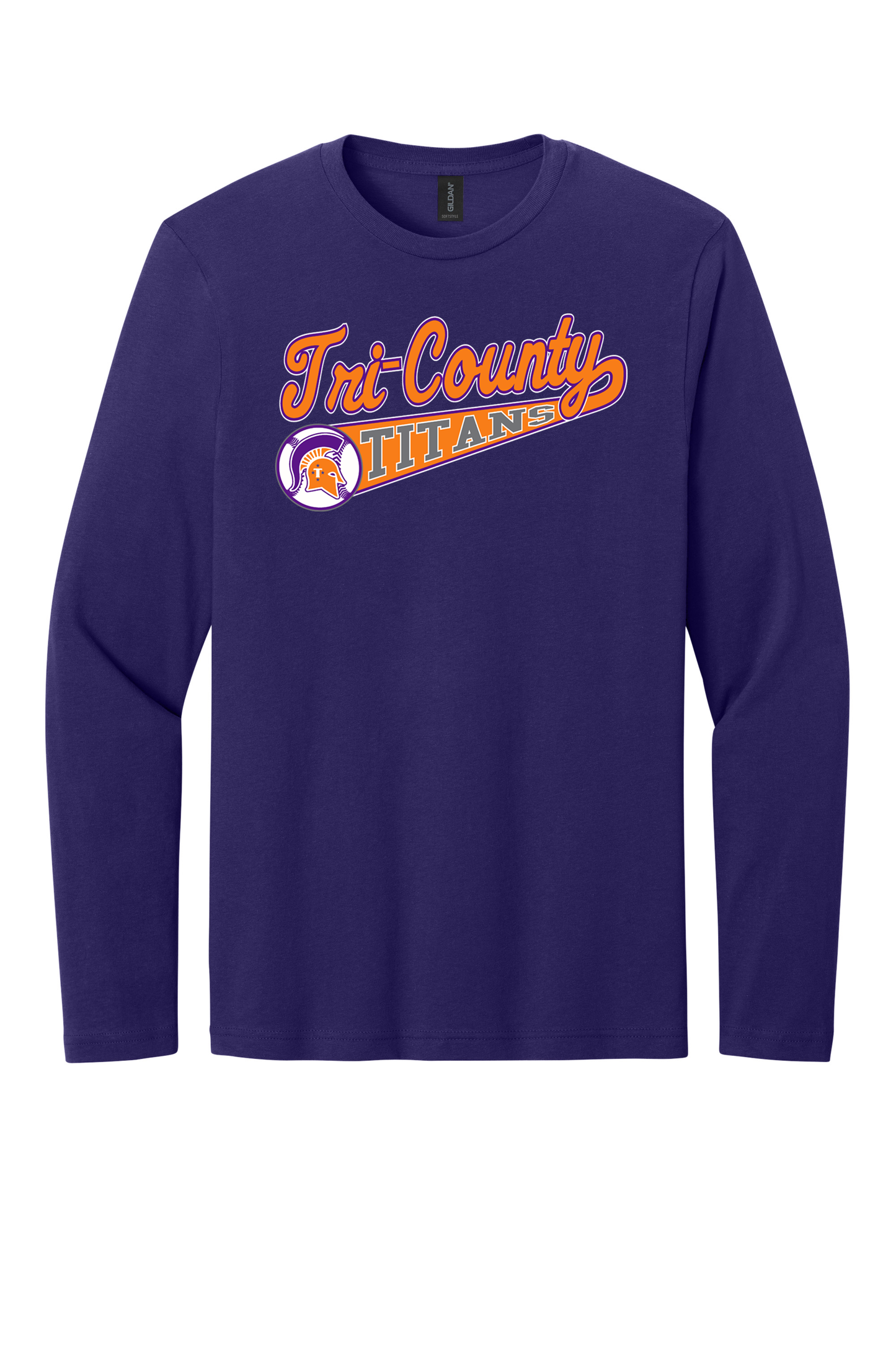 Tri-County - Baseball - Design 01 -  Long Sleeve T - Gildan 64400 - Team Purple