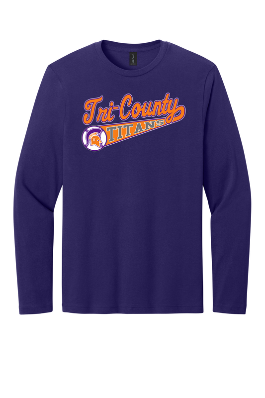 Tri-County - Baseball - Design 1 - Long Sleeve T - Gildan 64400 - Team Purple
