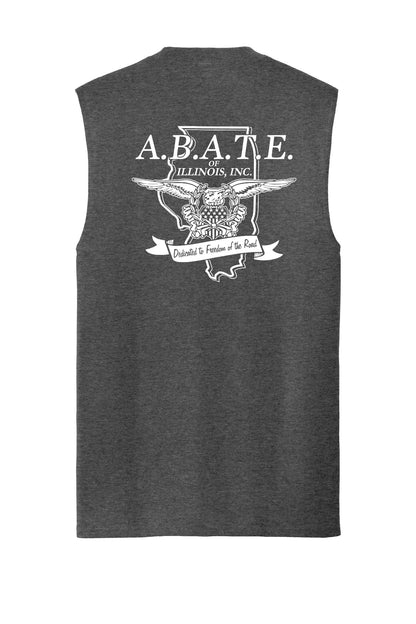 Abate Design 01 Core Cotton Sleeveless Tee Dark Heather Grey back