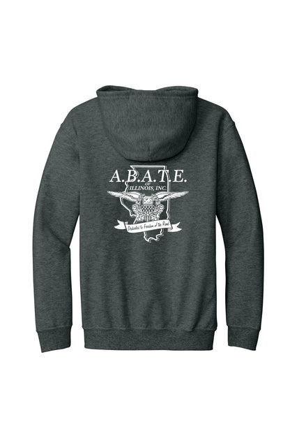 Abate Design 01 Full-Zip Hoodie Dark Heather Grey back