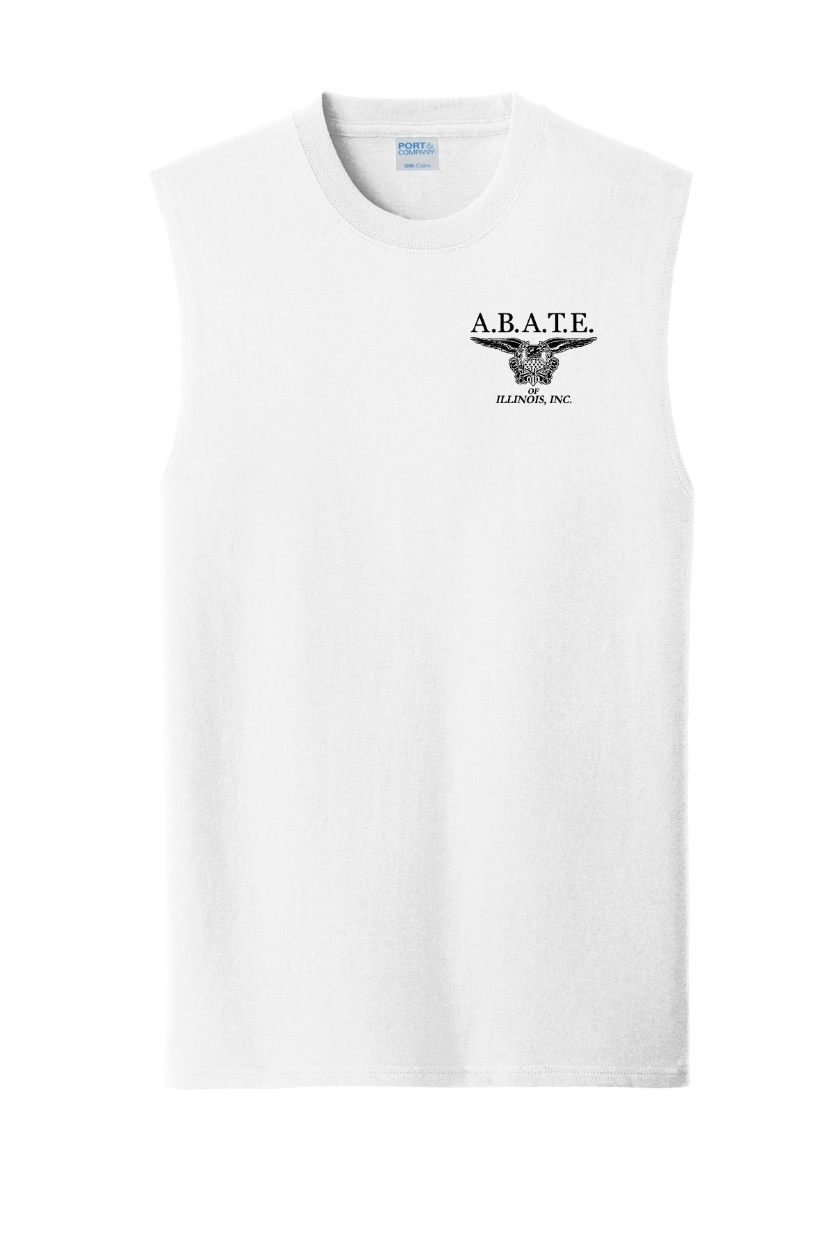 Abate Design 01 Core Cotton Sleeveless Tee White front