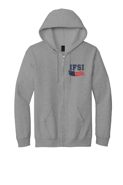 IFSI Webstore - Gildan Heavy Blend Full-Zip Hooded Sweatshirt - 2026 Maltese Flag - 18600 [Sport Grey] Front