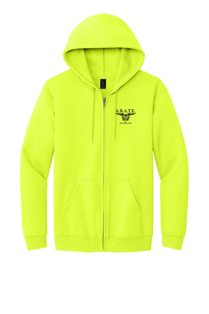 Abate Design 01 Full-Zip Hoodie Safety Green front