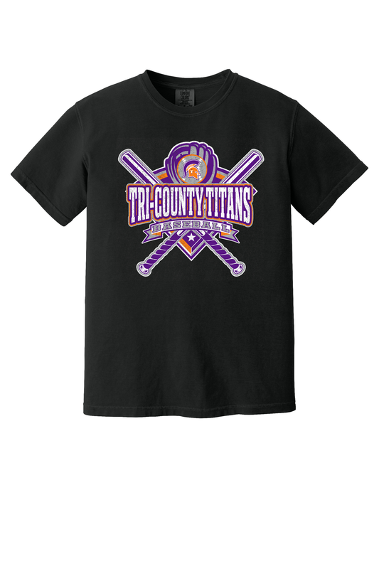 Tri-County - Baseball - Design 3 - T-shirt - Comfort Color 1717 - Black