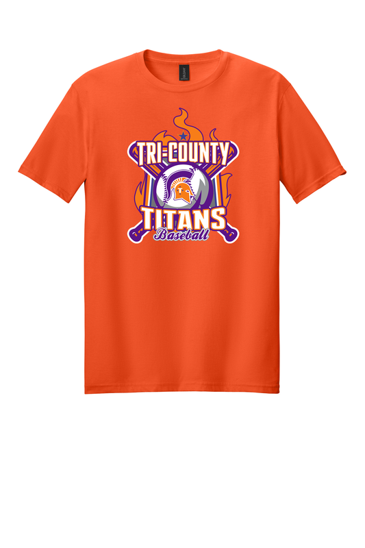 Tri-County - Baseball - Design 05 - T-shirt - Gildan 64000 - Orange