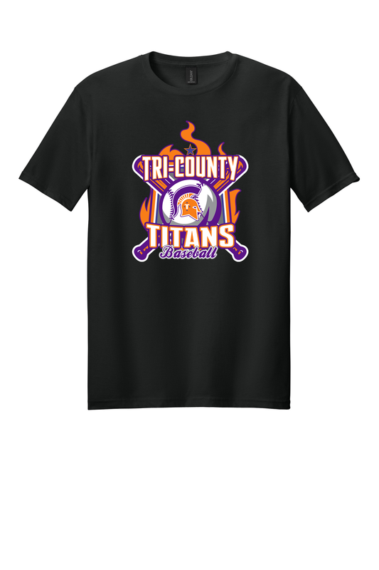 Tri-County - Baseball - Design 05 - T-shirt - Gildan 64000 - Black
