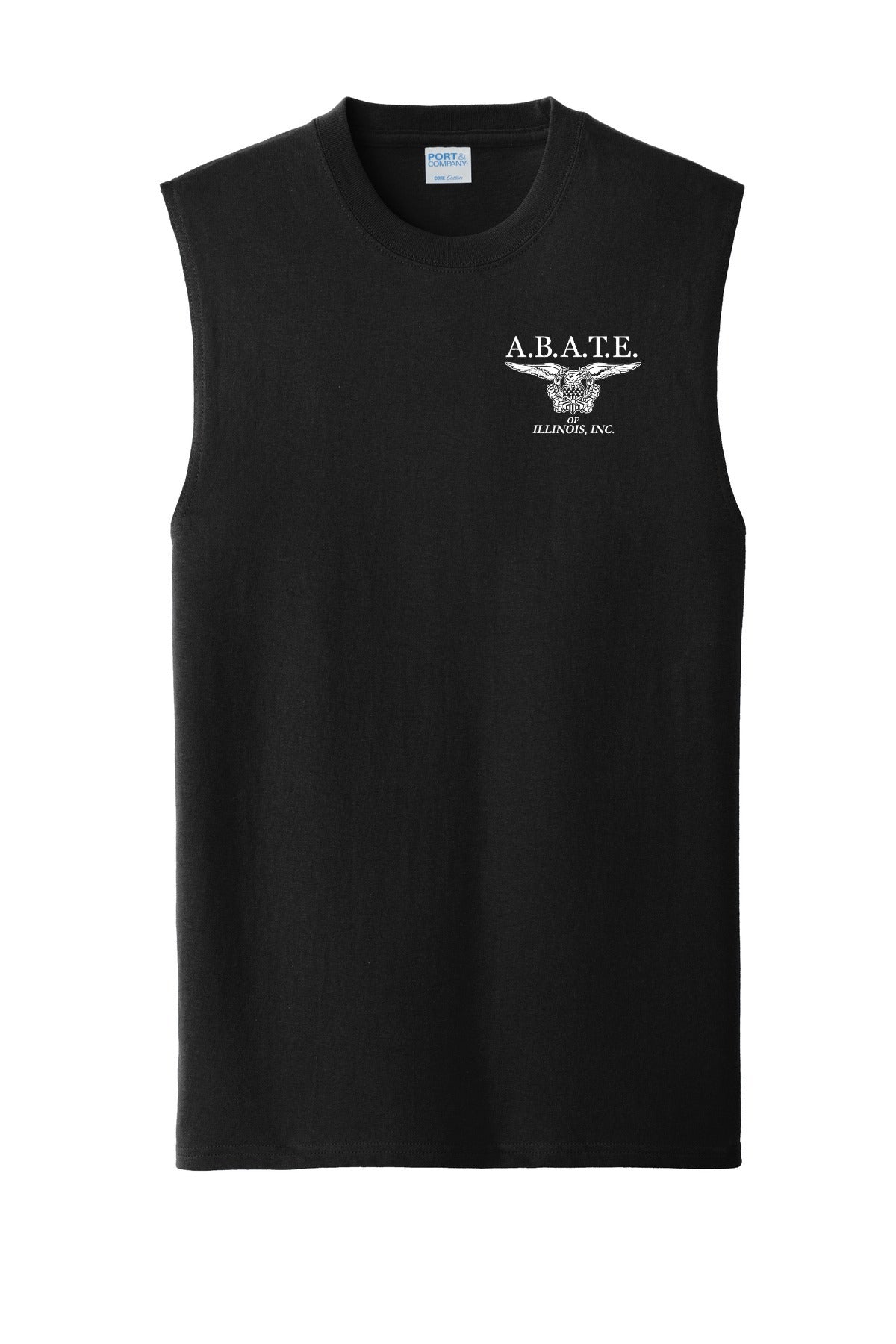 Abate Design 01 Core Cotton Sleeveless Tee Jet Black front