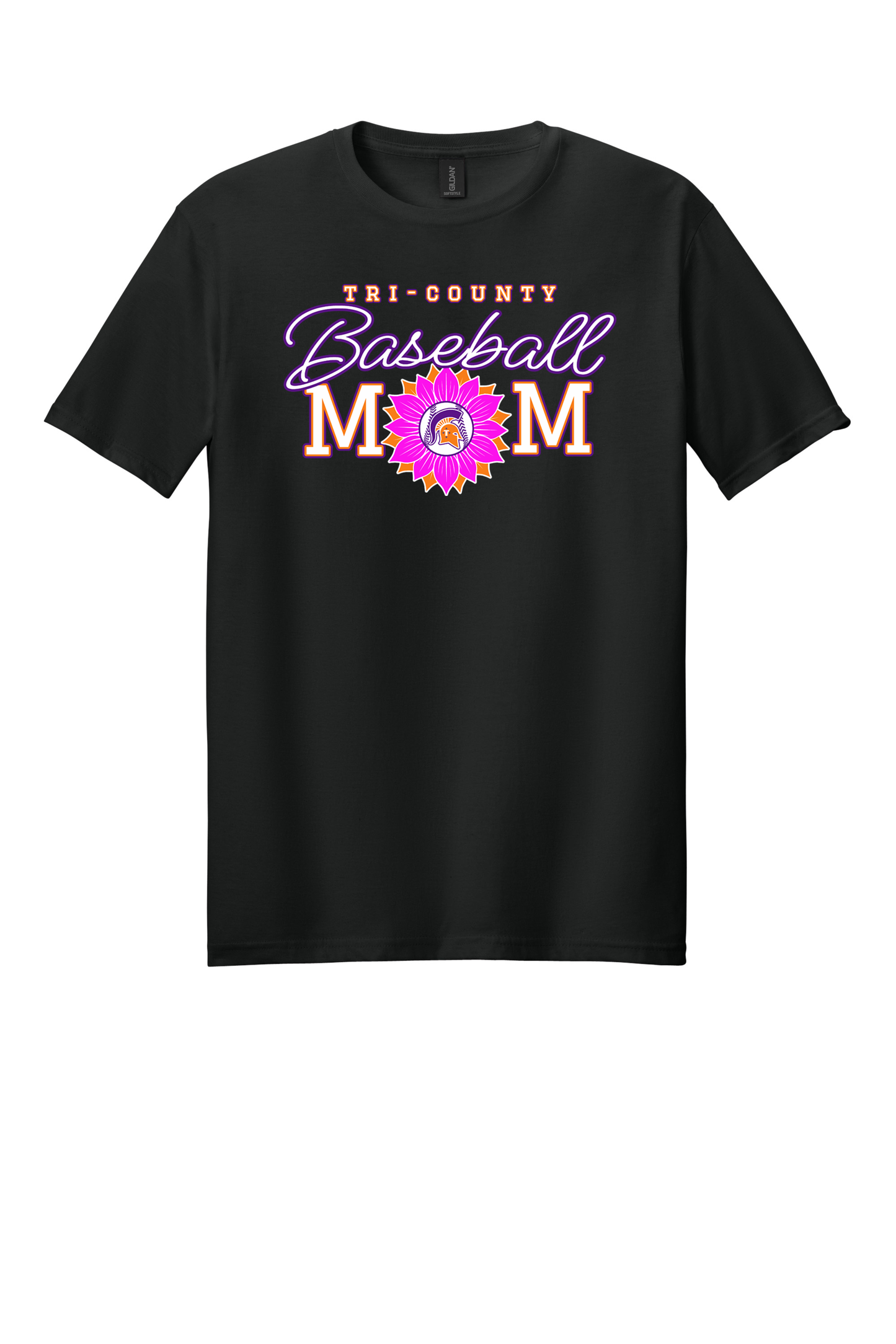 Tri-County - Baseball - Design 02 -  T-shirt - Gildan 64000 - Black