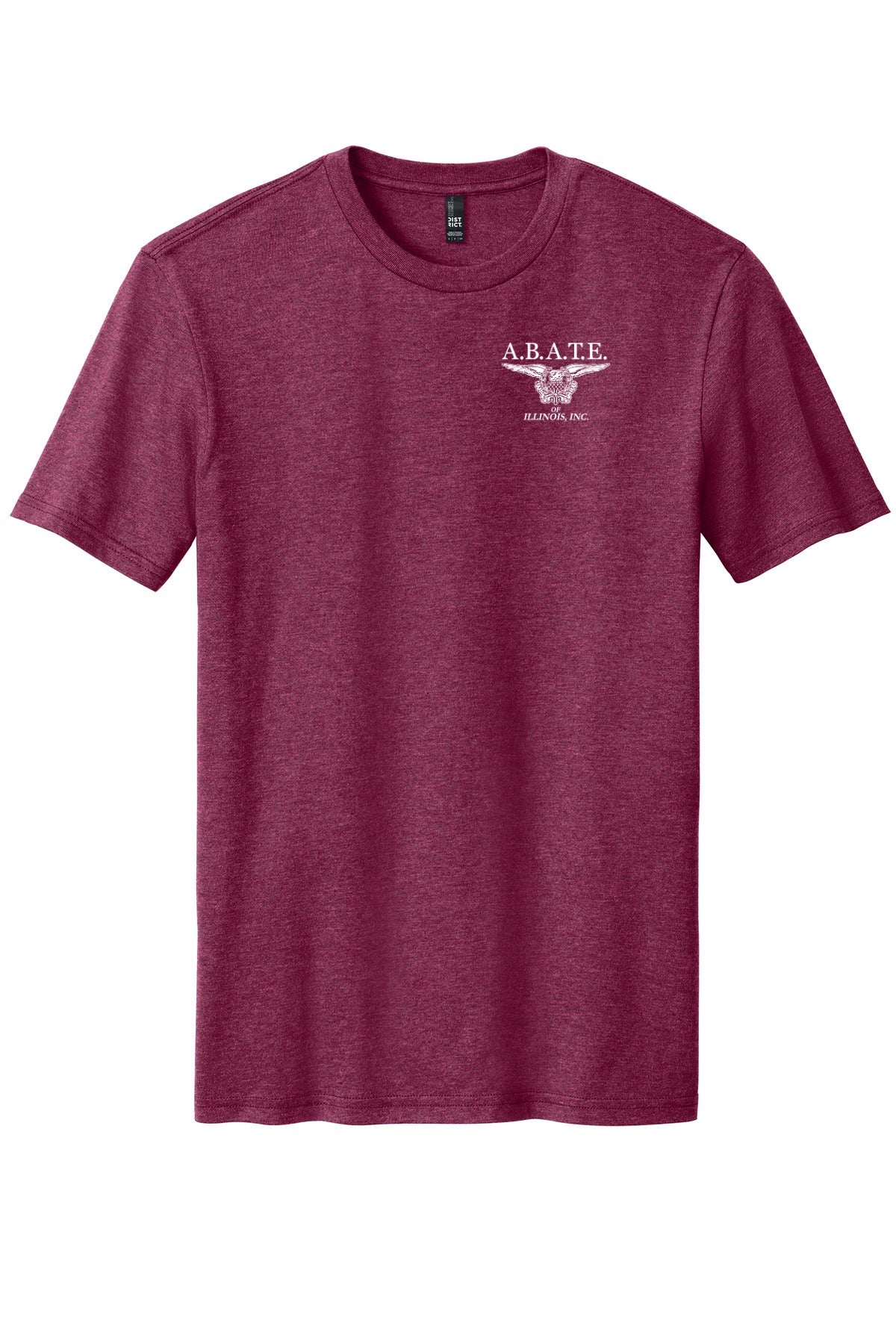 Abate Design 01 District Perfect Blend CVC Tee DM108 Raspberry Fleck front