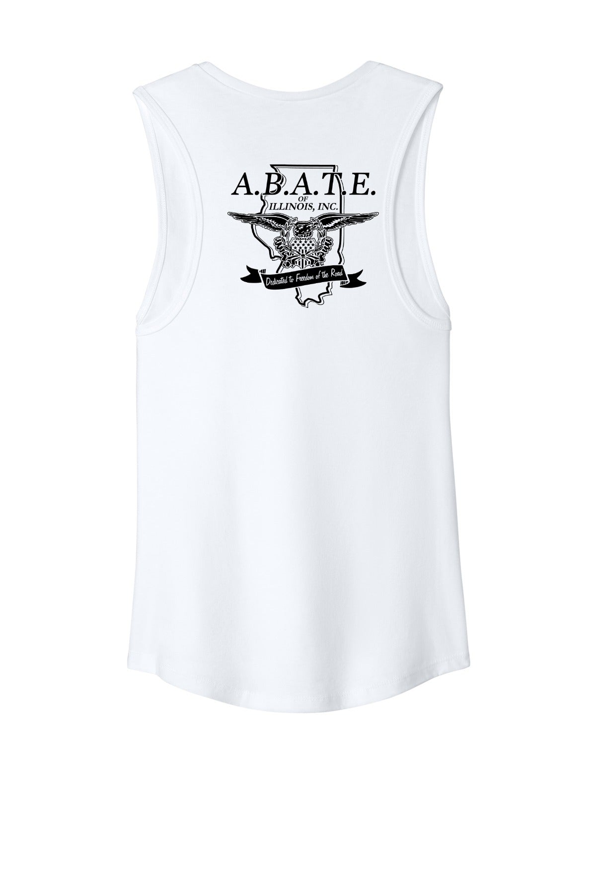 Abate Design 01 Bella + Canvas Women's Jersey Muscle Tank White back