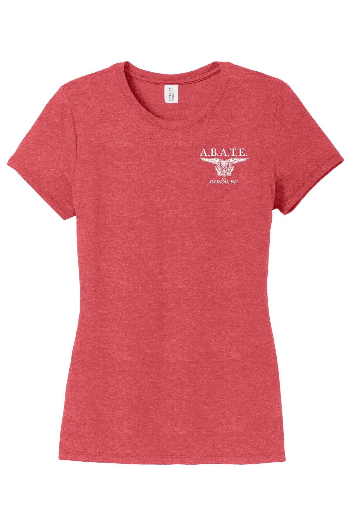 Abate Design 01 District Women's Perfect Tri Tee Red Frost front