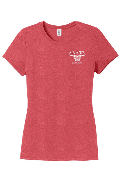 Abate Design 01 District Women's Perfect Tri Tee Red Frost front