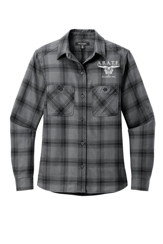 Grey/ Black Open Plaid Front