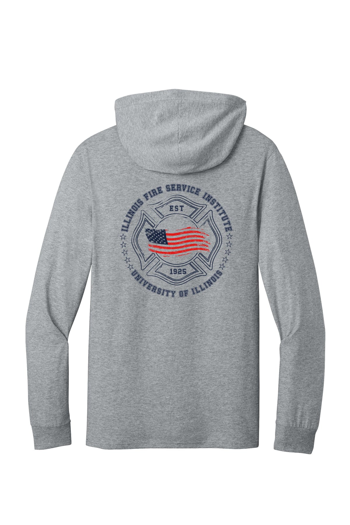 IFSI Webstore - Jerzees Classics Unisex Cotton Long Sleeve Hooded T-Shirt - 2026 Maltese Flag - 363LH [Athletic Heather] Back