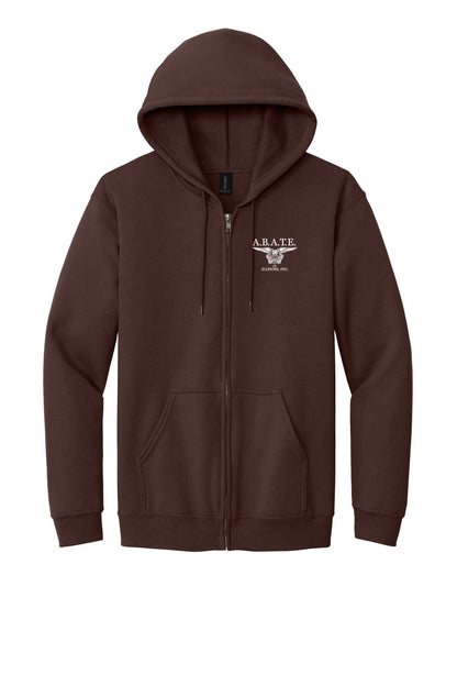 Abate Design 01 Full-Zip Hoodie Dark Chocolate front