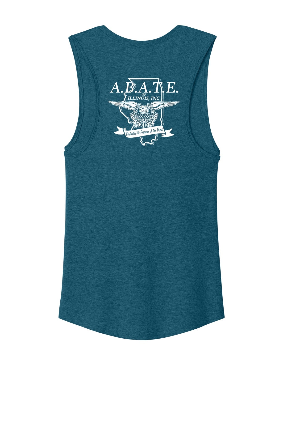 Abate Design 01 Bella + Canvas Women's Jersey Muscle Tank Heather Deep Teal back