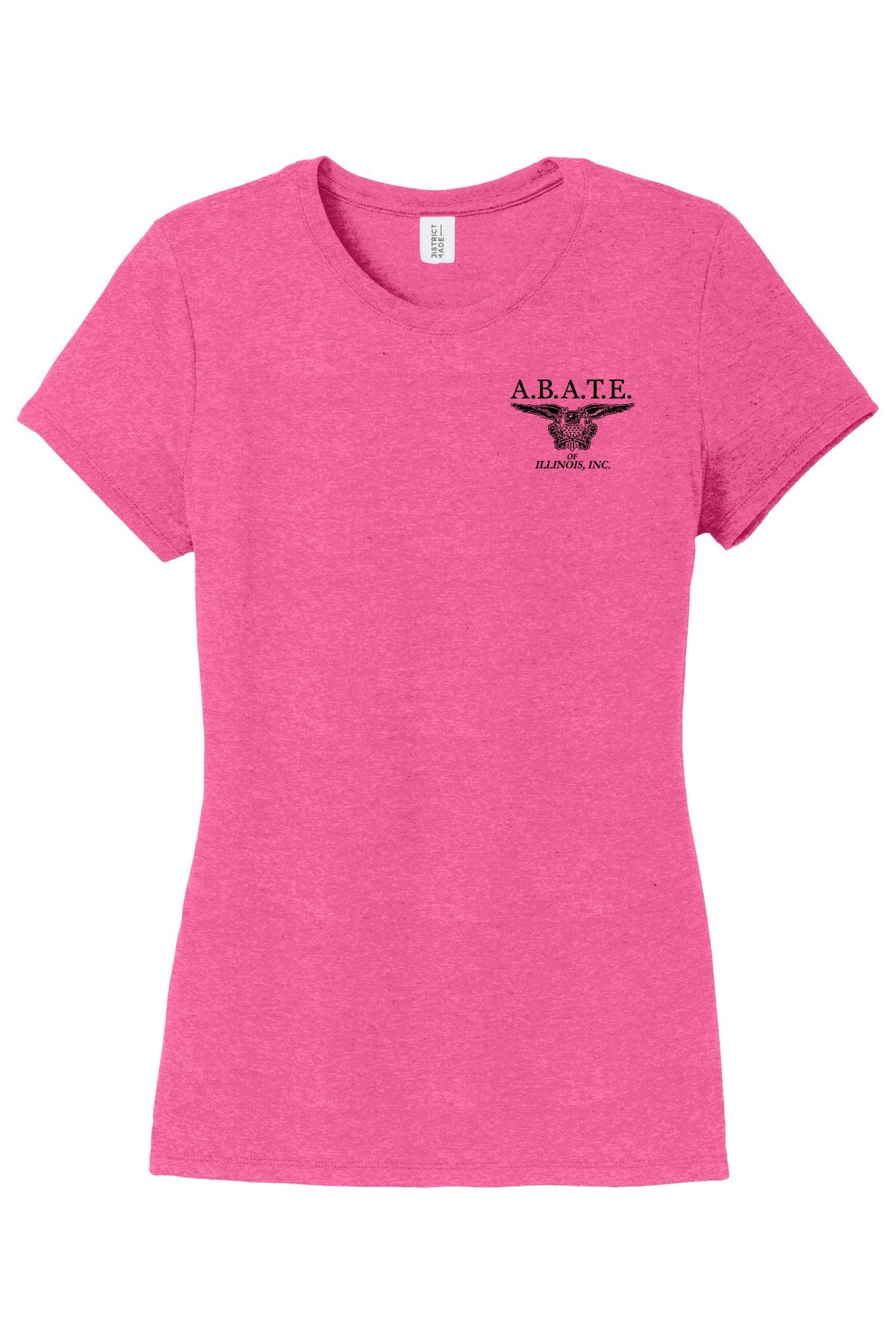 Abate Design 01 District Women's Perfect Tri Tee Fuchsia Frost front